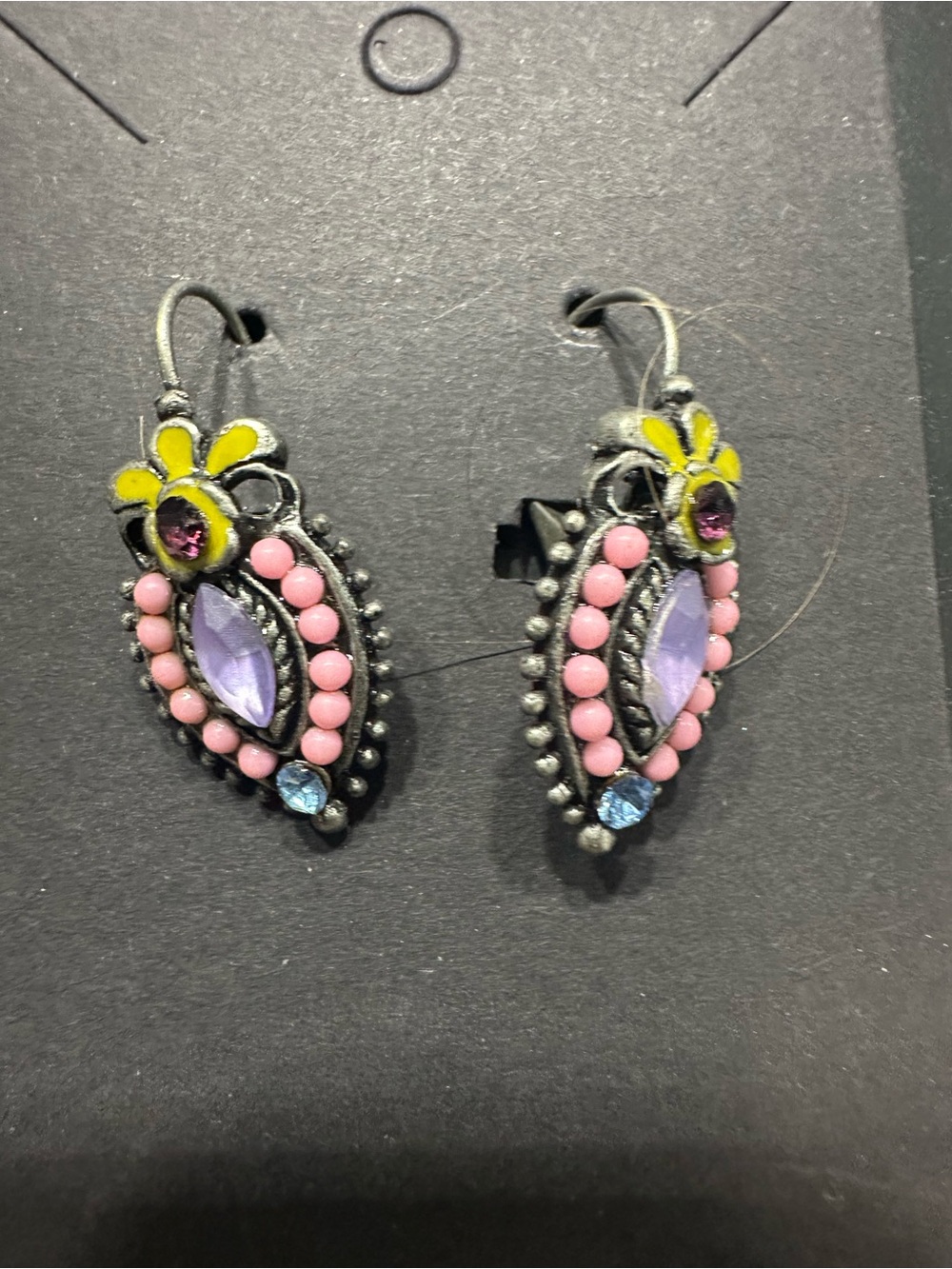 Floral Pink & Lavender Drop Earrings - Women Jewelry